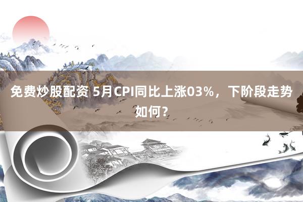 免费炒股配资 5月CPI同比上涨03%，下阶段走势如何？