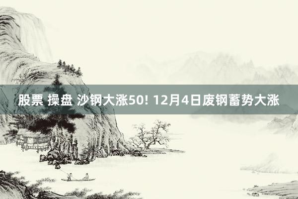 股票 操盘 沙钢大涨50! 12月4日废钢蓄势大涨